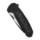 WEKNIFE Starlash Flipper Knife Black Titanium Handle With Aluminum Foil Carbon Fiber Inlay (3.97" Black Stonewashed Bohler M390 Blade, Satin Flat) WE23011D - 1