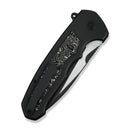WEKNIFE Starlash Flipper Knife Black Titanium Handle With Aluminum Foil Carbon Fiber Inlay (3.97" Black Stonewashed Bohler M390 Blade, Satin Flat) WE23011D - 1