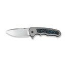 WEKNIFE Starlash Flipper Knife Polished Bead Blasted Titanium Handle With Arctic Storm FatCarbon Fiber Inlay (3.97" Hand Rubbed Satin Bohler M390 Blade) WE23011D - 2