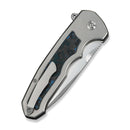 WEKNIFE Starlash Flipper Knife Polished Bead Blasted Titanium Handle With Arctic Storm FatCarbon Fiber Inlay (3.97" Hand Rubbed Satin Bohler M390 Blade) WE23011D - 2