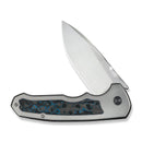 WEKNIFE Starlash Flipper Knife Polished Bead Blasted Titanium Handle With Arctic Storm FatCarbon Fiber Inlay (3.97" Hand Rubbed Satin Bohler M390 Blade) WE23011D - 2