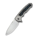WEKNIFE Starlash Flipper Knife Polished Bead Blasted Titanium Handle With Arctic Storm FatCarbon Fiber Inlay (3.97" Hand Rubbed Satin Bohler M390 Blade) WE23011D - 2
