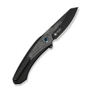 WEKNIFE Suisei Flipper Knife 6AL4V Titanium With Black & Gray Carbon Fiber Inlay (3.28" Black Stonewashed Bevels, Black Brushed Flats Bohler M390 Blade With Black & Gray Carbon Fiber Inlay) WE25086 Sample1 - We Knife