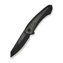 WEKNIFE Suisei Flipper Knife 6AL4V Titanium With Black & Gray Carbon Fiber Inlay (3.28" Black Stonewashed Bevels, Black Brushed Flats Bohler M390 Blade With Black & Gray Carbon Fiber Inlay) WE25086 Sample1 - We Knife