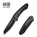 WEKNIFE Suisei Flipper Knife 6AL4V Titanium With Black & Gray Carbon Fiber Inlay (3.28" Black Stonewashed Bevels, Black Brushed Flats Bohler M390 Blade With Black & Gray Carbon Fiber Inlay) WE25086 Sample1 - We Knife