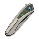 WEKNIFE Suisei Flipper Knife 6AL4V Titanium With Jungle Wear FatCarbon Fiber Inlay (3.28" Stonewashed Bohler M390 Blade With Jungle Wear FatCarbon Fiber Inlay) WE25086 Sample2 - We Knife