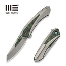 WEKNIFE Suisei Flipper Knife 6AL4V Titanium With Jungle Wear FatCarbon Fiber Inlay (3.28" Stonewashed Bohler M390 Blade With Jungle Wear FatCarbon Fiber Inlay) WE25086 Sample2 - We Knife