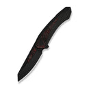 WEKNIFE Suisei Flipper Knife Black Titanium Handle With Red & Black Carbon Fiber Inlay (3.28" Black Stonewashed Bohler M390 Blade With Red & Black Carbon Fiber Inlay) WE25086-1 - We Knife