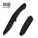 WEKNIFE Suisei Flipper Knife Black Titanium Handle With Red & Black Carbon Fiber Inlay (3.28" Black Stonewashed Bohler M390 Blade With Red & Black Carbon Fiber Inlay) WE25086-1 - We Knife