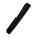 WEKNIFE Suisei Flipper Knife Black Titanium Handle With Red & Black Carbon Fiber Inlay (3.28" Black Stonewashed Bohler M390 Blade With Red & Black Carbon Fiber Inlay) WE25086-1 - We Knife