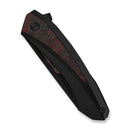 WEKNIFE Suisei Flipper Knife Black Titanium Handle With Red & Black Carbon Fiber Inlay (3.28" Black Stonewashed Bohler M390 Blade With Red & Black Carbon Fiber Inlay) WE25086-1 - We Knife