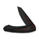 WEKNIFE Suisei Flipper Knife Black Titanium Handle With Red & Black Carbon Fiber Inlay (3.28" Black Stonewashed Bohler M390 Blade With Red & Black Carbon Fiber Inlay) WE25086-1 - We Knife