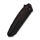 WEKNIFE Suisei Flipper Knife Black Titanium Handle With Red & Black Carbon Fiber Inlay (3.28" Black Stonewashed Bohler M390 Blade With Red & Black Carbon Fiber Inlay) WE25086-1 - We Knife