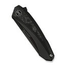 WEKNIFE Suisei Flipper Knife Dark Graphite Titanium Handle With Black & White Carbon Fiber Inlay (3.28" Dark Graphite Stonewashed Bohler M390 Blade With Black & White Carbon Fiber Inlay) WE25086-3 - We Knife