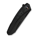 WEKNIFE Suisei Flipper Knife Dark Graphite Titanium Handle With Black & White Carbon Fiber Inlay (3.28" Dark Graphite Stonewashed Bohler M390 Blade With Black & White Carbon Fiber Inlay) WE25086-3 - We Knife