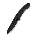 WEKNIFE Suisei Flipper Knife Dark Graphite Titanium Handle With Black & White Carbon Fiber Inlay (3.28" Dark Graphite Stonewashed Bohler M390 Blade With Black & White Carbon Fiber Inlay) WE25086-3 - We Knife