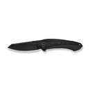 WEKNIFE Suisei Flipper Knife Dark Graphite Titanium Handle With Black & White Carbon Fiber Inlay (3.28" Dark Graphite Stonewashed Bohler M390 Blade With Black & White Carbon Fiber Inlay) WE25086-3 - We Knife