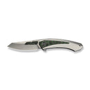 WEKNIFE Suisei Flipper Knife Gray Titanium Handle With Jungle Wear FatCarbon Fiber Inlay (3.28" Stonewashed Bohler M390 Blade With Jungle Wear FatCarbon Fiber Inlay) WE25086-2 - We Knife