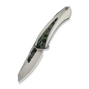 WEKNIFE Suisei Flipper Knife Gray Titanium Handle With Jungle Wear FatCarbon Fiber Inlay (3.28" Stonewashed Bohler M390 Blade With Jungle Wear FatCarbon Fiber Inlay) WE25086-2 - We Knife