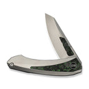 WEKNIFE Suisei Flipper Knife Gray Titanium Handle With Jungle Wear FatCarbon Fiber Inlay (3.28" Stonewashed Bohler M390 Blade With Jungle Wear FatCarbon Fiber Inlay) WE25086-2 - We Knife