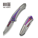 WEKNIFE Suisei Flipper Knife Polished Bead Blasted Titanium Handle With Timascus Inlay (3.28" Polished Bead Blasted Bohler M390 Blade With Timascus Inlay) WE25086-4 - We Knife