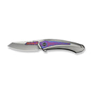 WEKNIFE Suisei Flipper Knife Polished Bead Blasted Titanium Handle With Timascus Inlay (3.28" Polished Bead Blasted Bohler M390 Blade With Timascus Inlay) WE25086-4 - We Knife