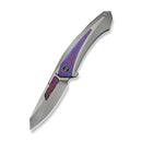 WEKNIFE Suisei Flipper Knife Polished Bead Blasted Titanium Handle With Timascus Inlay (3.28" Polished Bead Blasted Bohler M390 Blade With Timascus Inlay) WE25086-4 - We Knife