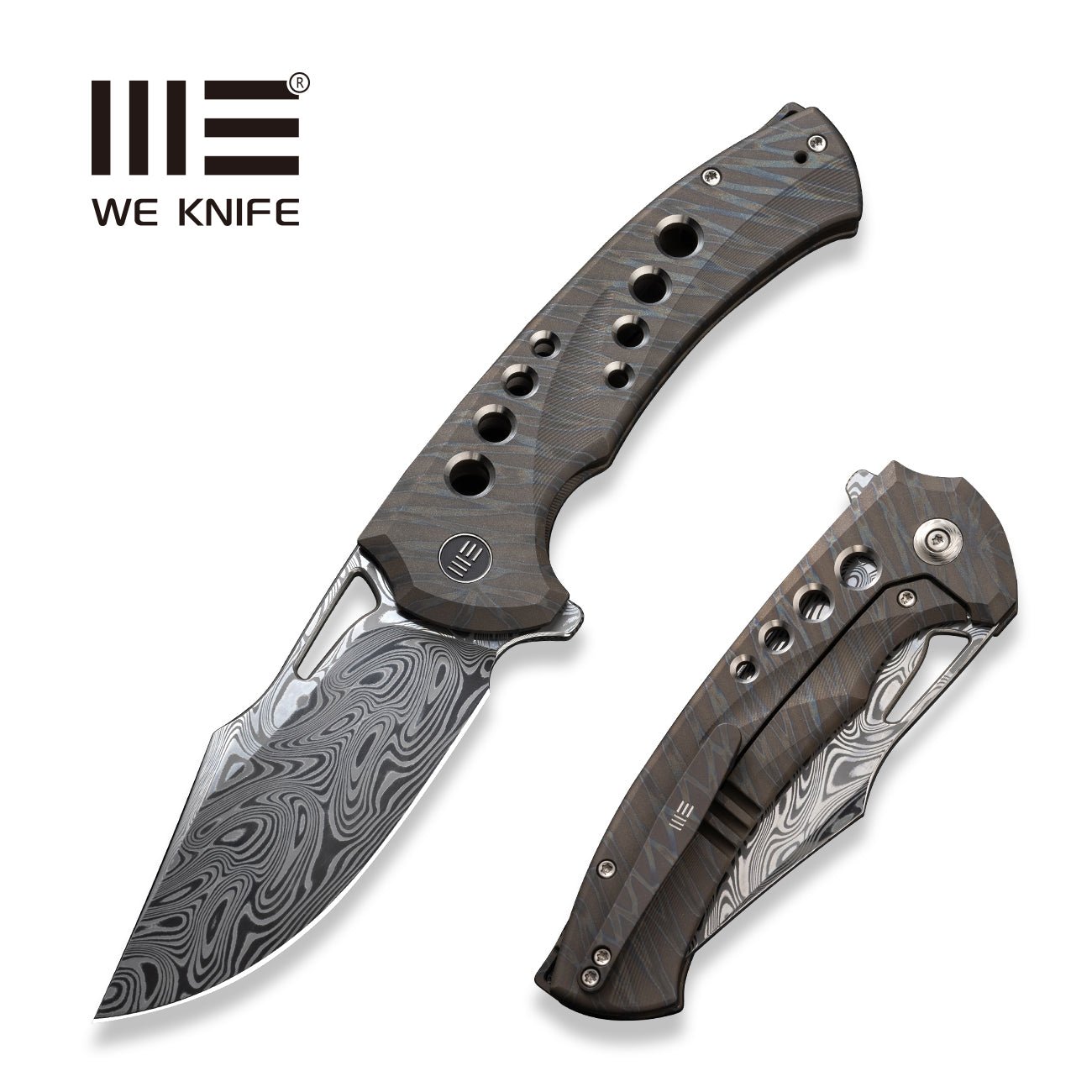 WEKNIFE Swiftfin Flipper & Thumb Hole Knife Titanium Handle