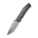 WEKNIFE Swordfin Front Flipper & Thumb Stud Knife Aluminum Foil Carbon Fiber Handle Gray Titanium Liner (3.28" Silver Bead Blasted CPM 20CV Blade) WE23067-3