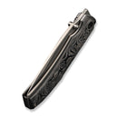 WEKNIFE Swordfin Front Flipper & Thumb Stud Knife Aluminum Foil Carbon Fiber Handle Gray Titanium Liner (3.28" Silver Bead Blasted CPM 20CV Blade) WE23067-3