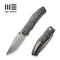 WEKNIFE Swordfin Front Flipper & Thumb Stud Knife Aluminum Foil Carbon Fiber Handle Gray Titanium Liner (3.28" Silver Bead Blasted CPM 20CV Blade) WE23067-3