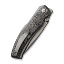 WEKNIFE Swordfin Front Flipper & Thumb Stud Knife Aluminum Foil Carbon Fiber Handle Gray Titanium Liner (3.28" Silver Bead Blasted CPM 20CV Blade) WE23067-3