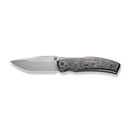 WEKNIFE Swordfin Front Flipper & Thumb Stud Knife Aluminum Foil Carbon Fiber Handle Gray Titanium Liner (3.28" Silver Bead Blasted CPM 20CV Blade) WE23067-3