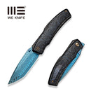 WEKNIFE Swordfin Front Flipper & Thumb Stud Knife Black Titanium Handle With Blue Laser Pattern Black Titanium Liner With Golden Laser Pattern (3.28" Hugin Damasteel Blade) WE23067 - 2025 BSW3
