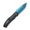 WEKNIFE Swordfin Front Flipper & Thumb Stud Knife Black Titanium Handle With Blue Laser Pattern Black Titanium Liner With Golden Laser Pattern (3.28" Hugin Damasteel Blade) WE23067 - 2025 BSW3