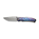 WEKNIFE Swordfin Front Flipper & Thumb Stud Knife Flamed Titanium Handle Gray Titanium Liner (3.28" Silver Bead Blasted CPM 20CV Blade) WE23067-1
