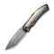 WEKNIFE Swordfin Front Flipper & Thumb Stud Knife Gray Titanium Handle With White Laser Pattern Polished Gray Orange Peel Textured Titanium Liner (3.28" Hugin Damasteel Blade) WE23067 - 2025 BSW2