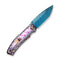 WEKNIFE Swordfin Front Flipper & Thumb Stud Knife Polished Handle With Purple Laser Pattern Polished Liner With Purple Laser Pattern (3.28" Hugin Damasteel Blade) WE23067 - 2025 BSW4