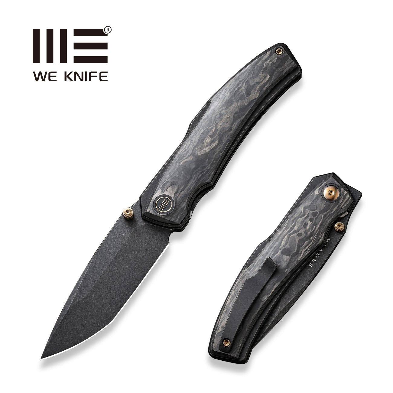 WEKNIFE Swordfin Front Flipper & Thumb Stud Knife Carbon Fiber