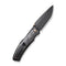 WEKNIFE Swordfin Front Flipper & Thumb Stud Knife Shredded Carbon Fiber Handle Black Titanium Liner (3.28" Black Stonewashed CPM 20CV Blade) WE23067-2