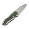 WEKNIFE Sylpher Flipper Knife Gray Titanium Handle With Toxic Storm FatCarbon Fiber Inlay (3.31" Silver Bead Blasted Bohler M390 Blade) WE25004 Sample1