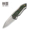WEKNIFE Sylpher Flipper Knife Gray Titanium Handle With Toxic Storm FatCarbon Fiber Inlay (3.31" Silver Bead Blasted Bohler M390 Blade) WE25004 Sample1