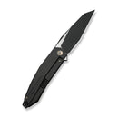 WEKNIFE Tally Flipper Knife Black Titanium Handle (3.91" Black Stonewashed Bohler M390 Blade, Satin Flat) WE23090-1 - We Knife