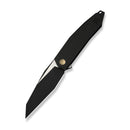 WEKNIFE Tally Flipper Knife Black Titanium Handle (3.91" Black Stonewashed Bohler M390 Blade, Satin Flat) WE23090-1 - We Knife
