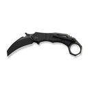 WEKNIFE Tayra Flipper Knife Black Titanium Handle Bronze Titanium Integral Backspacer & Finger Ring (2.19" Black Stonewashed Bevels, Black Brushed Flats Bohler M390 Blade) WE24069 - 1 - We Knife