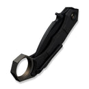 WEKNIFE Tayra Flipper Knife Black Titanium Handle Bronze Titanium Integral Backspacer & Finger Ring (2.19" Black Stonewashed Bevels, Black Brushed Flats Bohler M390 Blade) WE24069 - 1 - We Knife