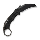 WEKNIFE Tayra Flipper Knife Black Titanium Handle Bronze Titanium Integral Backspacer & Finger Ring (2.19" Black Stonewashed Bevels, Black Brushed Flats Bohler M390 Blade) WE24069 - 1 - We Knife
