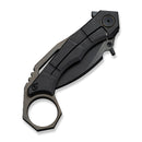 WEKNIFE Tayra Flipper Knife Black Titanium Handle Bronze Titanium Integral Backspacer & Finger Ring (2.19" Black Stonewashed Bevels, Black Brushed Flats Bohler M390 Blade) WE24069 - 1 - We Knife