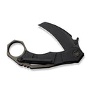 WEKNIFE Tayra Flipper Knife Black Titanium Handle Bronze Titanium Integral Backspacer & Finger Ring (2.19" Black Stonewashed Bevels, Black Brushed Flats Bohler M390 Blade) WE24069 - 1 - We Knife