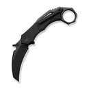 WEKNIFE Tayra Flipper Knife Black Titanium Handle Bronze Titanium Integral Backspacer & Finger Ring (2.19" Black Stonewashed Bevels, Black Brushed Flats Bohler M390 Blade) WE24069 - 1 - We Knife